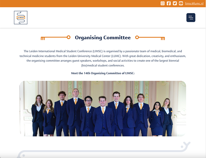 Voorbeeld van de organisatiepagina van LIMSC