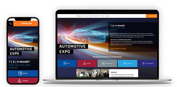 Voorbeeld van de responsiviteit van de eventwebsite