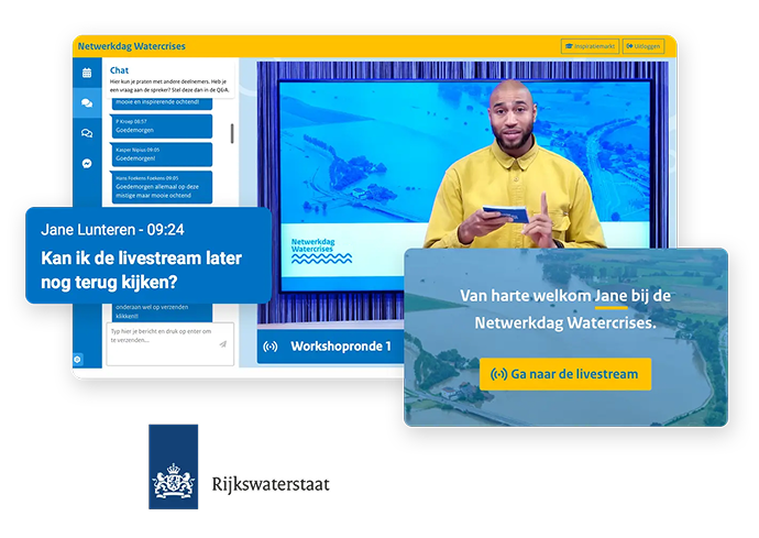 Overzicht van het Congres Online Platform van Rijkswaterstaat.