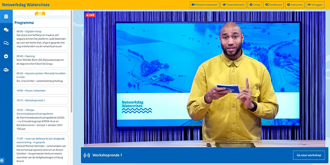 Screenshot genomen tijdens het online congres van Rijkswaterstaat.
